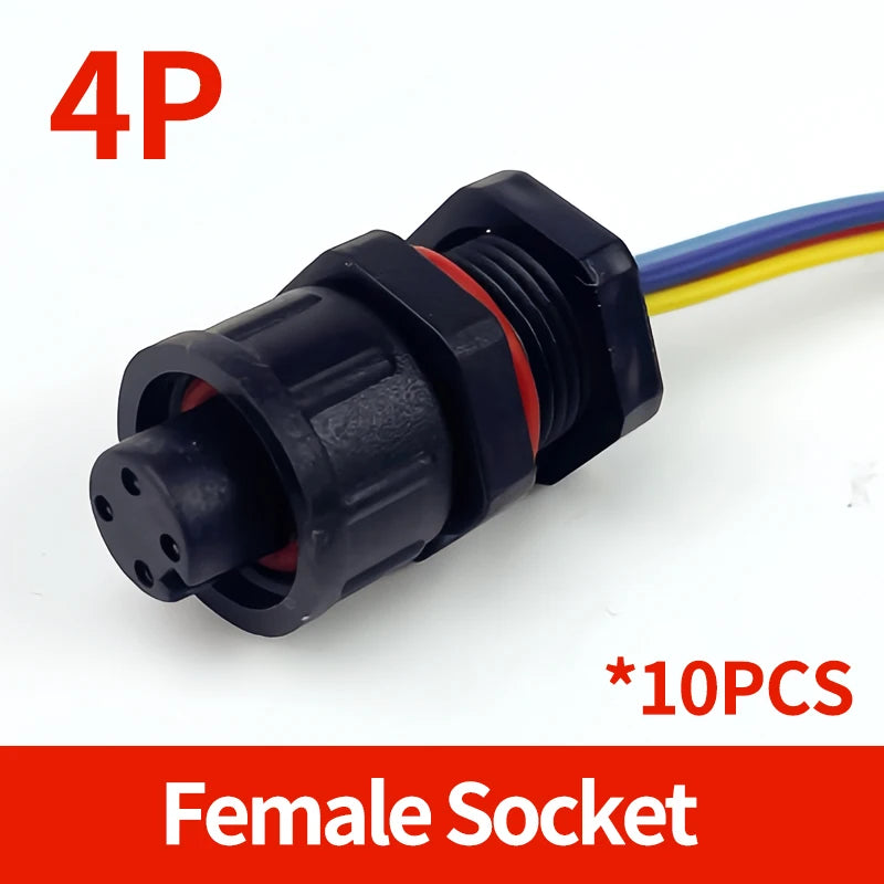 ឧបករណ៍ភ្ជាប់អាកាសចរណ៍ IP65 M12 បន្ទះម៉ោនចំនួន 10 ដុំ មានខ្សែភ្ជាប់ជាមុនសម្រាប់បុរស និងស្ត្រី 2P 3P 4P 5Pin ឧបករណ៍ភ្ជាប់អគ្គិសនីការពារទឹក