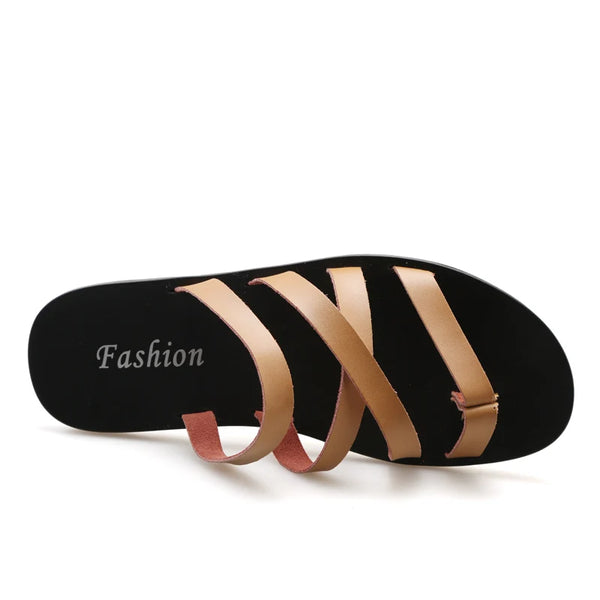 Summer Flat Thong Slippers for Unisex Cross Thin Strap Slip-on Sandals Comfortable Indoor Outdoor Walking Shoes