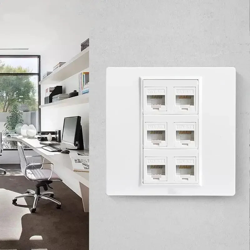 Model 86 six giga6 type network socket 6 no-hit RJ45 network cable module CAT6 computer wall panel, computer socket panel