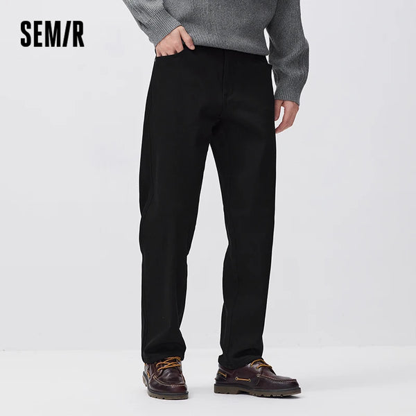 ខោខូវប៊យ Semir សម្រាប់បុរស រាងធម្មតា ជើងត្រង់ រចនាតិចតួចបំផុត ឆ្នាំ២០២៦ សម្លៀកបំពាក់ប្រចាំថ្ងៃរដូវរងាថ្មី រចនាប័ទ្មទីក្រុង ធម្មតា សម្លៀកបំពាក់ប្រចាំថ្ងៃ