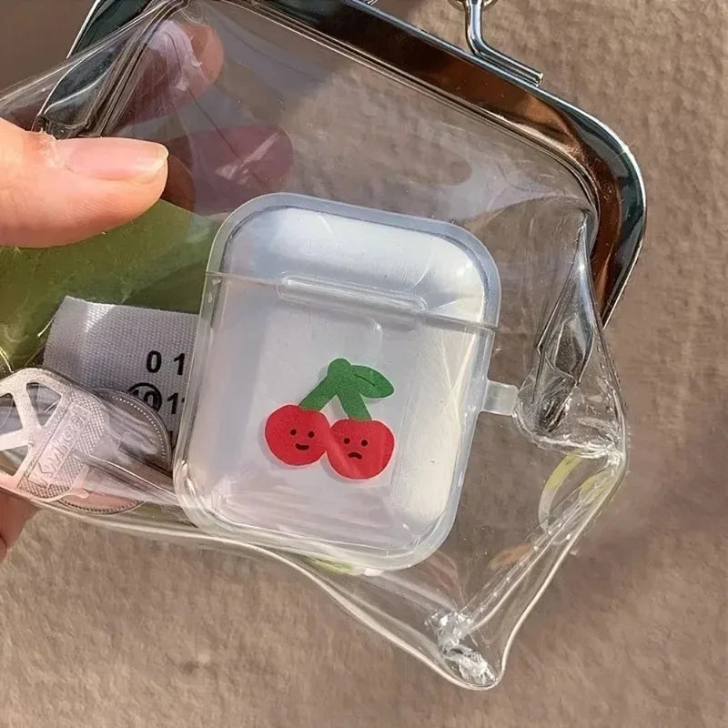 Mini Coin Purse Clear,Retro Kiss Lock Mini Coin Purse Transparent Design for Lipstick, Earbuds & Small Items, Portable。