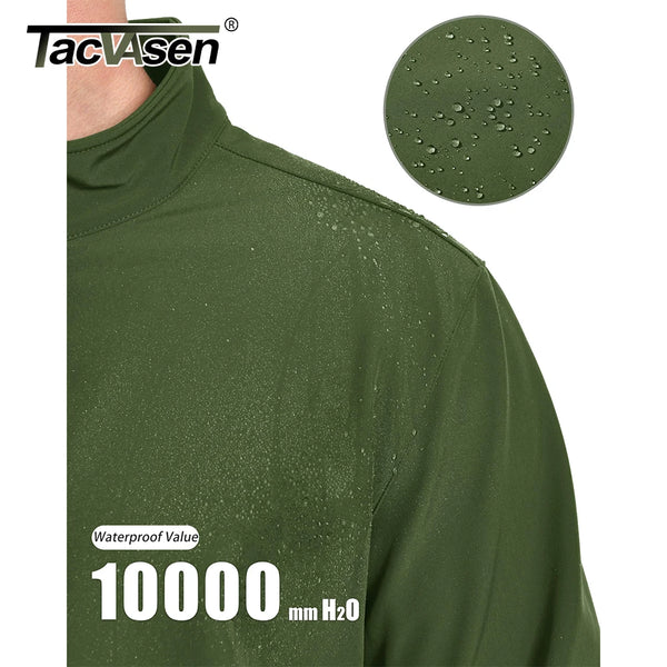 TACVASEN Men's Outdoor Waterproof Hiking Jackets Full Zip Up Fleece Work Jacket Coat Trekking Camping Fishing Windbreaker Male