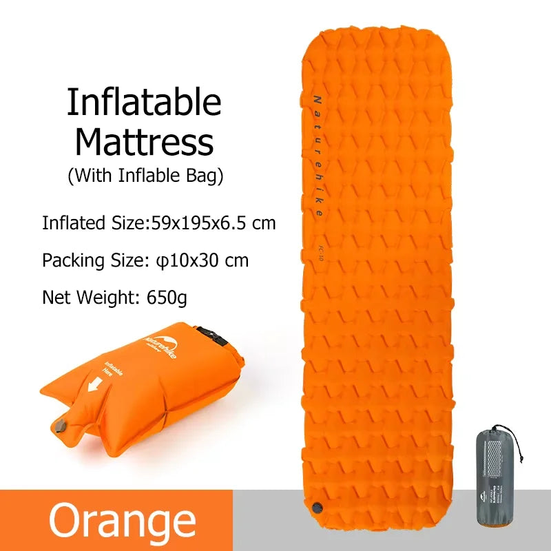 Naturehike Inflatable Mattress Air Mattress Ultralight Outdoor Sleeping Pad Folding Bed Sleeping Mat Hiking Camping Mattress