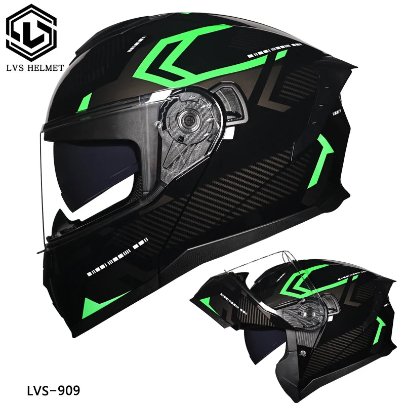LVS high-quality motorcycle helmet modular flip helmet casque moto semi full duplex helmet suitable for both men and women DOT