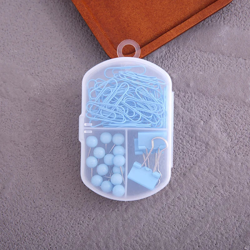 1set 3-in-1 Stationery Set - Cute Paper Clips, Binder Clips & Thumb Tacks Combo for School  Office Accessories, stationery