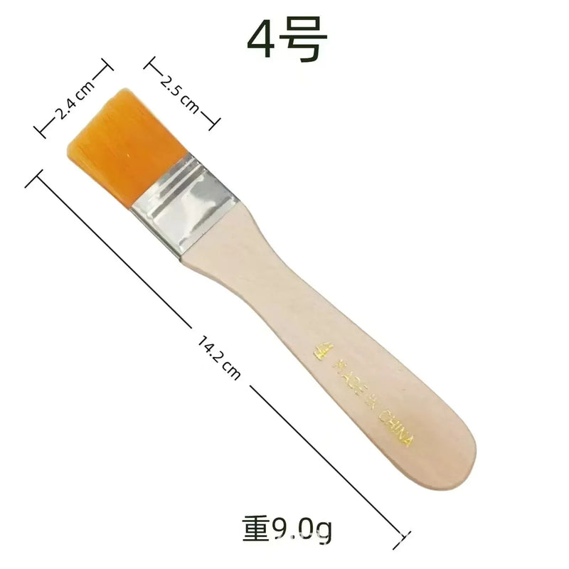 5Pcs Wooden Handle Nylon Bristle Paint Brush for Oil Painting, Dusting and Cleaning - Unrechargeable Hand Tool Set Without Batt