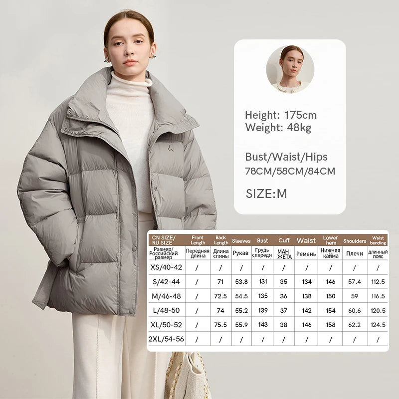 Amii Women's Padded Jacket 2026 Winter Loose Zipper Turtleneck Long Sleeves New Outerwear Solid Color Versatile Coat 12524052