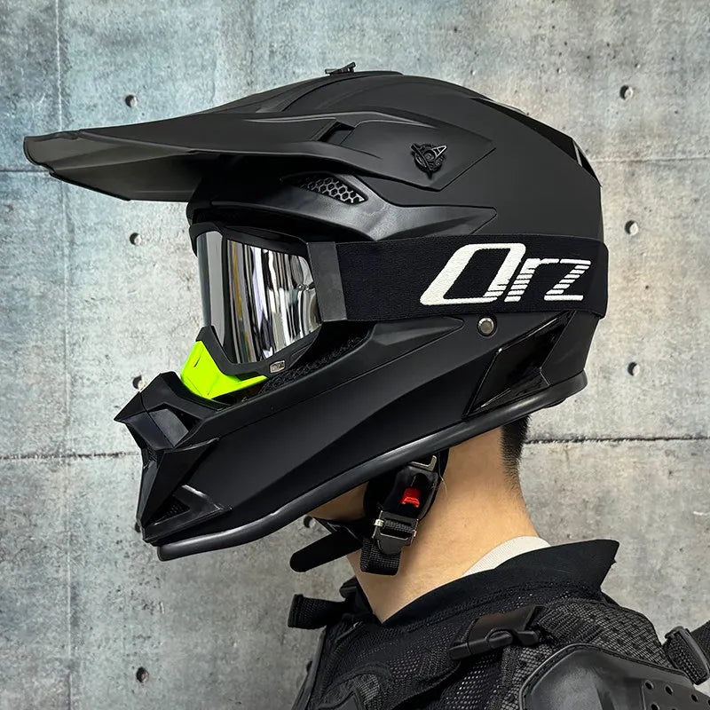 ORZ Helmets Motocross Kask Cross Downhill Soporte Casco Off Road Helmet Racing Classic Motorcycle Original Enduro Goggles