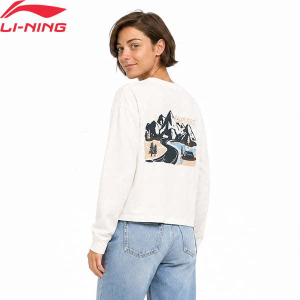 អាវយឺតដៃវែង Li-Ning សម្រាប់នារី រចនាបថកីឡា 100% Polyester រាងរលុង ATLV440