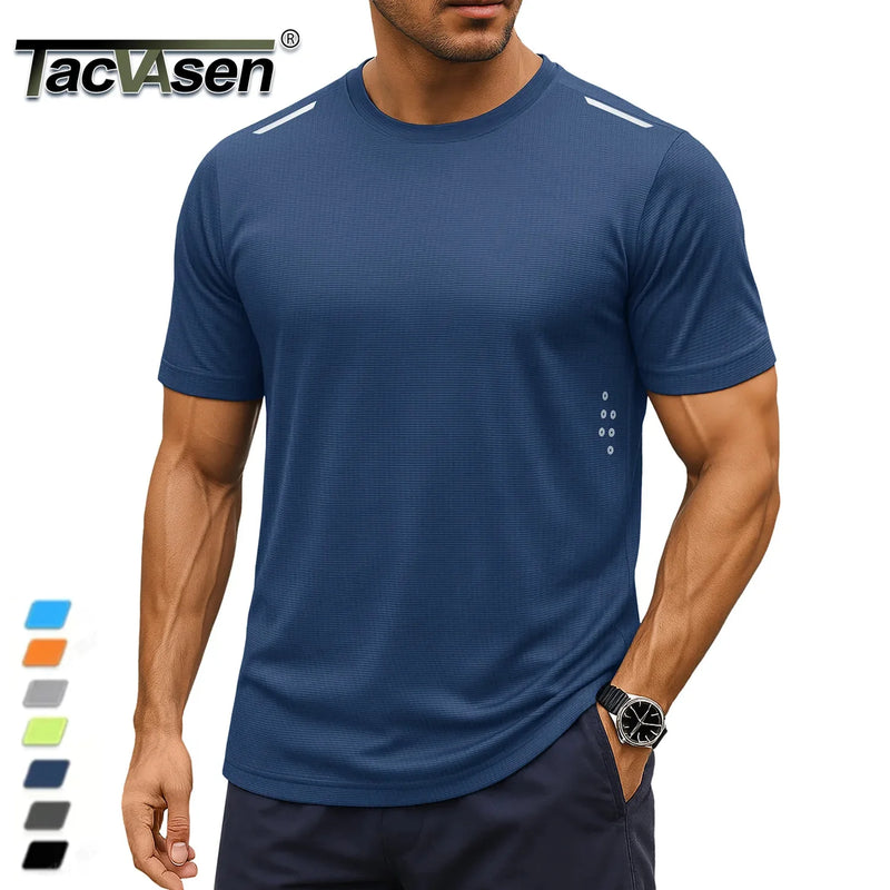 TACVASEN Men's UPF 50+ Short Sleeve Workout Shirts Dry Fit Lightweight Breathable Athletic T-Shirts Running Gym Summer Sun Shirt