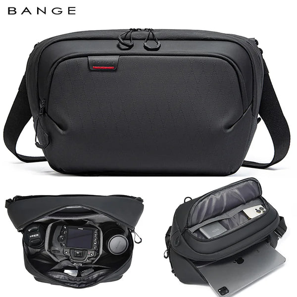 BANGE Soft Camera Bag Oxford Shoulder Bag Portable Shockproof Camera Case for Nikon Sony Canon, with Fasteners for Tripot