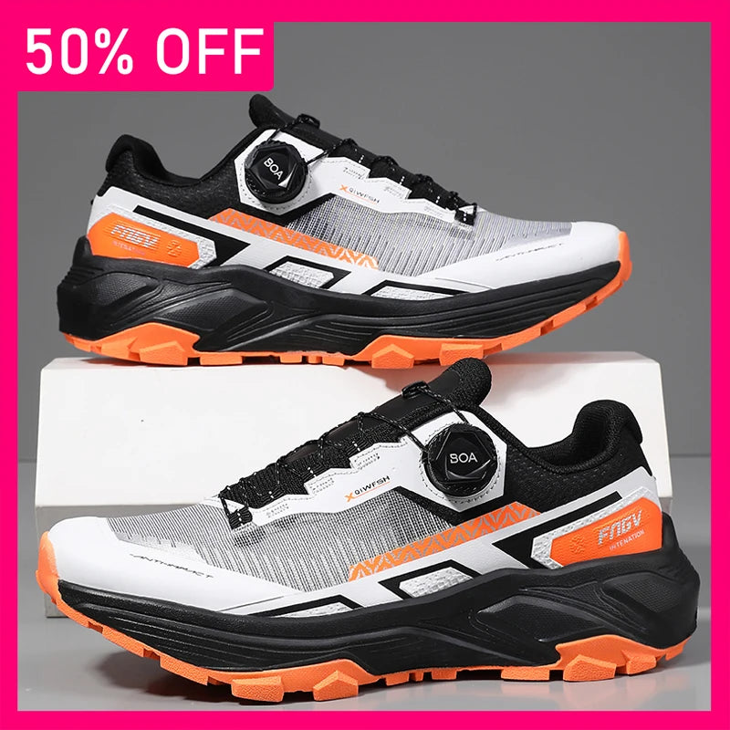Men Sneakers Trendy Mesh Breathe Professional Running Training Shoes Thick Sole Anti Slip Wear-resistant City Walking Sneakers