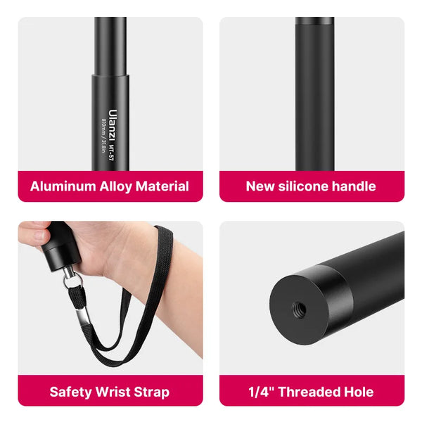 ដំបង Selfie មើលមិនឃើញ Ulanzi MT-57 MT-58 Insta360 80/120CM អាចពង្រីកបាន ដំបងជាសកលសម្រាប់ GoPro Insta360 X4 X3 X2 GO 2