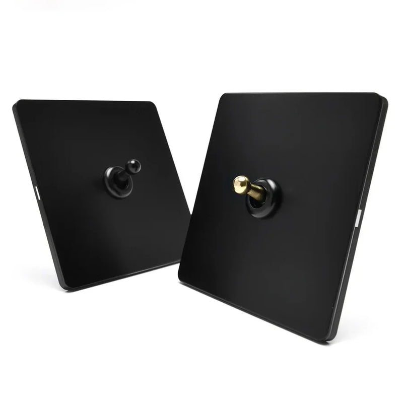 Depoguye High Quality Retro European Lamp Switch Socket, Stainless Steel Brass Toggle Switch Plate, Household Wall Lamp Switch