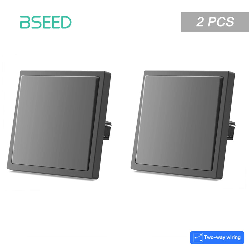 BSEED E Series 1/2/4/8 Packs 1Gang 2Way Button Light Switch Bulk Set Plastic Frame Wall Light Switch On Off For Stairs
