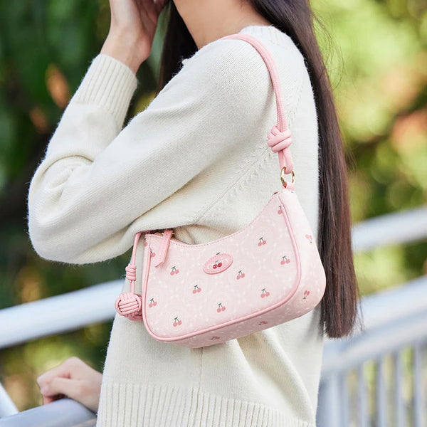 Semir Bag Underarm Bag Women 2024 New Sweet Cherry Print Crossbody Bag Small Cute Textured Handbag