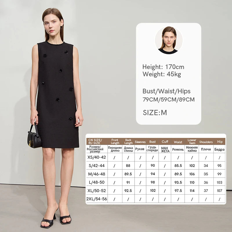 រ៉ូប Amii Minimalist Elegant Summer 2026 រ៉ូបថ្មីសម្រាប់នារី Office Lady ដៃខ្លី O Neck រាងដូចអង្កាំ ម៉ូដសាមញ្ញ 12522055