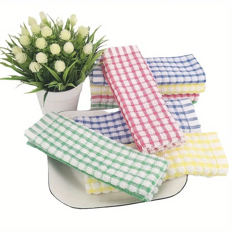 1/2pcs Cotton Checkered Car wash cloth, Assorted Colors,Durable Washcloths, Reusable Dish Rags, Multi-Purpose.car wash towel