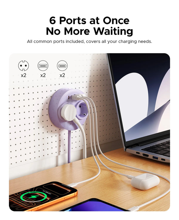 ORICO Magnetic EU Power Strip PD 20W Fast Charging Station 2AC Type C USB A Port 1.6M Electric Extension Cord for Home Office