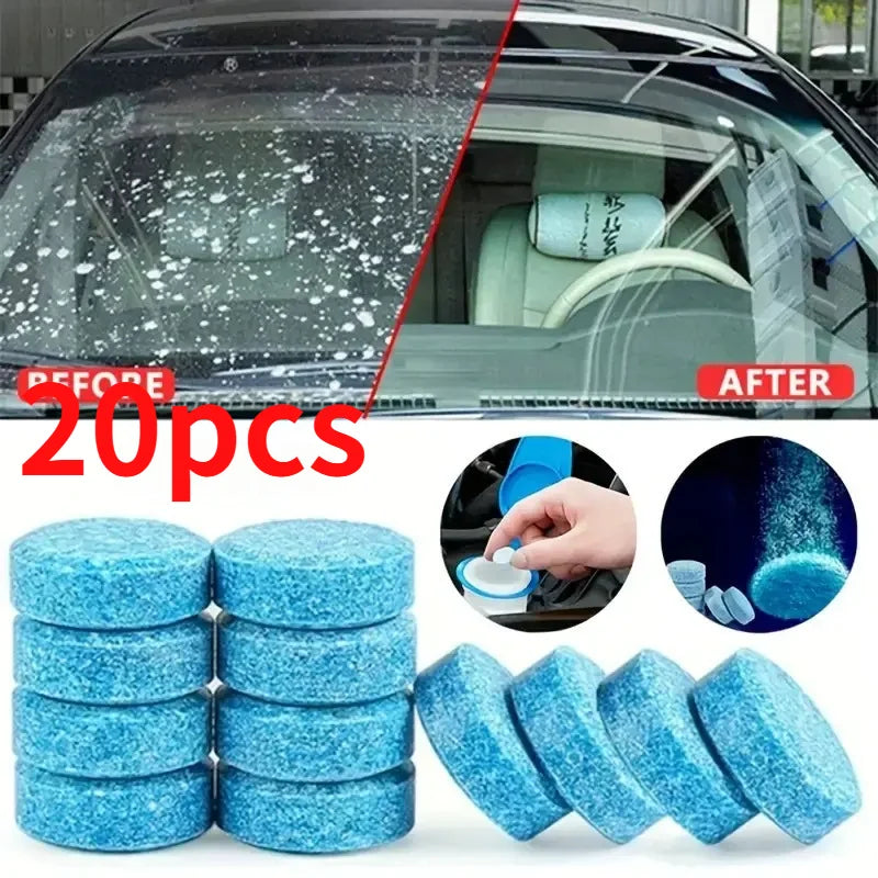 10/20pcs Car Windshield Cleaner Tablets, Effervescent Glass Washer Concentrate, All-Season Washer Fluid,Keep the glass clean