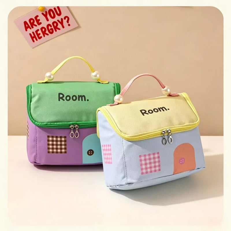 Cute House Shaped Makeup Bag Large Capacity Portable Travel Cosmetic Bag Waterproof Toiletry Storage Organizer for Women