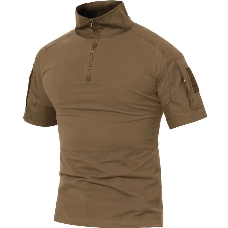 TACVASEN Men's Short Sleeve T-Shirts With Zipper Pockets Mens Summer Solid T Shirts Safari Tee Shirts Hiking Work Clothing