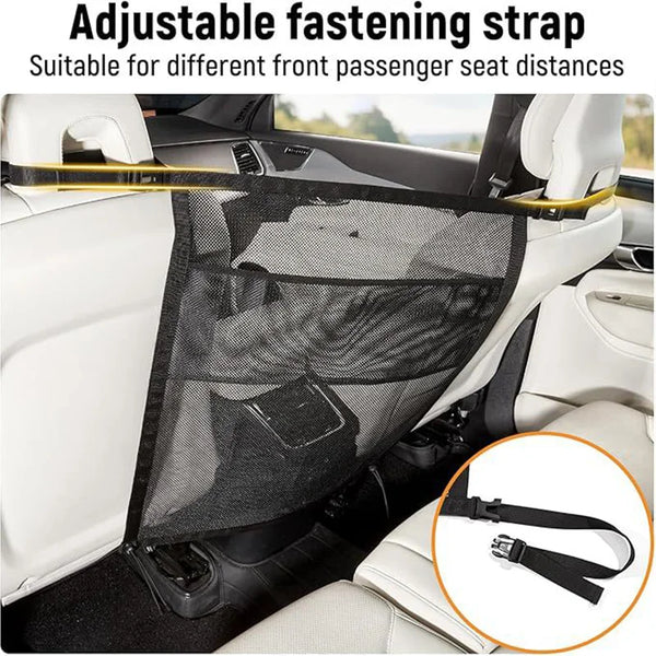 SEAMETAL Car Storage Net Bag Double Layer Pet Barrier Elastic Expandable Mesh Bag Car Divider for Dog Isolation Car Accessories