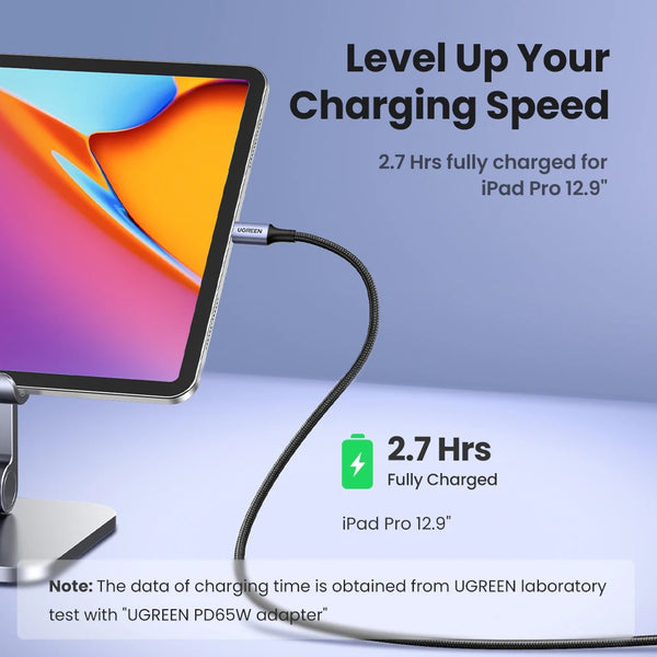ខ្សែសាក UGREEN PD100W USB Type C ទៅ USB C សម្រាប់ iPhone Duo 18Pro 17 Samsung S26 25 iPad Laptop Fast Charger Cord 5A E-Marker Chip