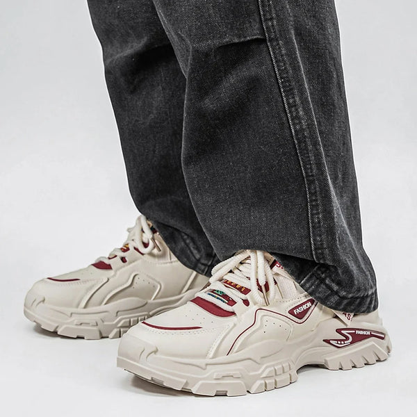 Chunky sneakers four seasons new Men's breathable light soft sole comfort running outdoor students fashion casual sports shoes