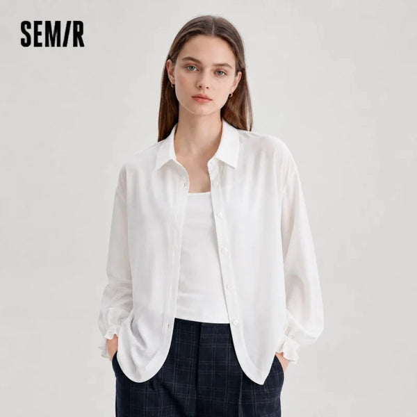 អាវ Semir សម្រាប់នារី ការពារកាំរស្មីយូវី ដៃអាវរាងចង្កៀង អាវធំ រដូវក្តៅ ឆ្នាំ២០២៦
