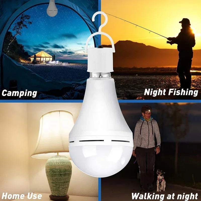 1/3 Pcs Rechargeable Bulb LED Outdoor Waterproof Emergency Light Portable Hanging Night Light Adjustable Camping Fishing Garden