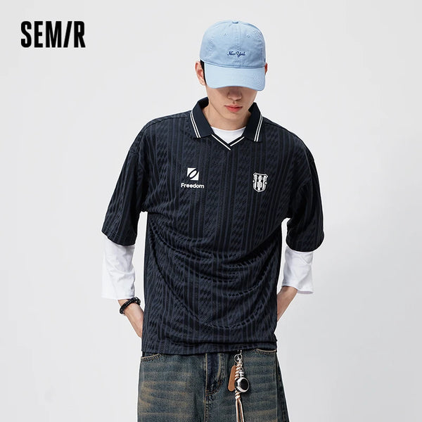 អាវប៉ូឡូបុរស Semir ពណ៌ប្លុក Lapel ប៉ាក់ធម្មតា ស្ទីលស្ព័រ Vitality Jersey ម៉ូដរដូវក្តៅឆ្នាំ ២០២៦