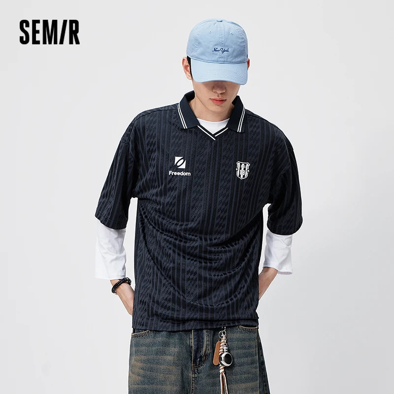 Semir Men Polo Shirt Color Block Lapel Knit Casual Sporty Vitality Jersey Style 2026 Summer Fashion Top