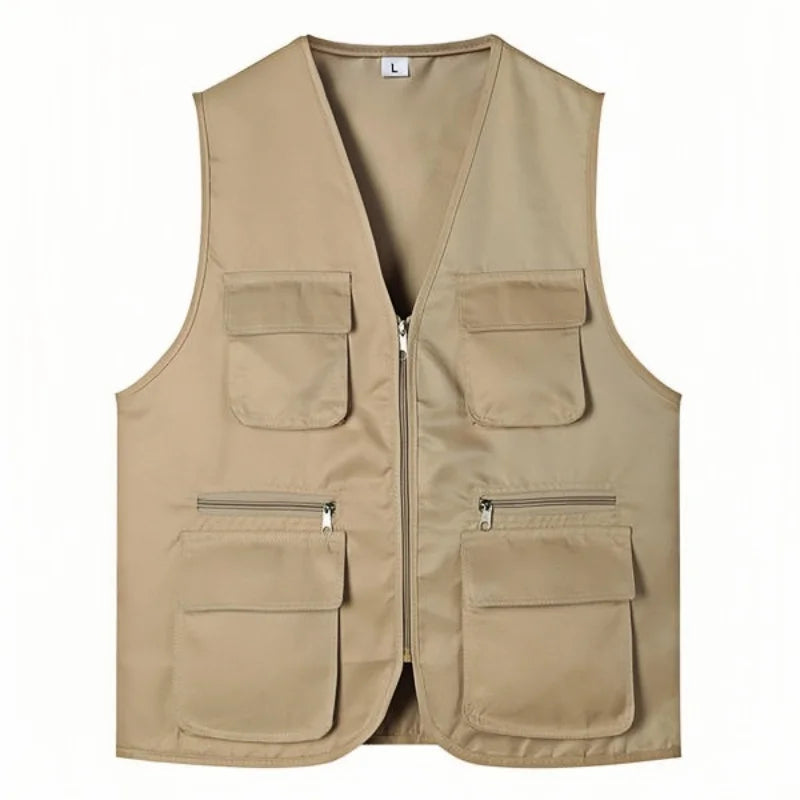 2026 Popular Summer Fishing Vest Multi-Pocket Work and Leisure All-Match High-End Custom Logo Printed Brand Text