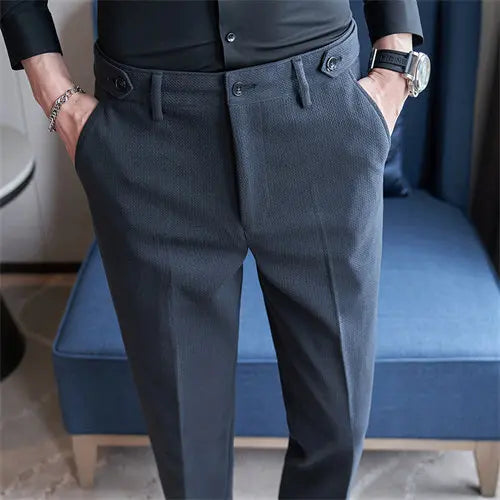 Men's Blue Green Suit Pants, Fashion Slim Dress Trousers, White Black Khaki Pantalones Hombre, Fall/Winter Male Pant Asian Size