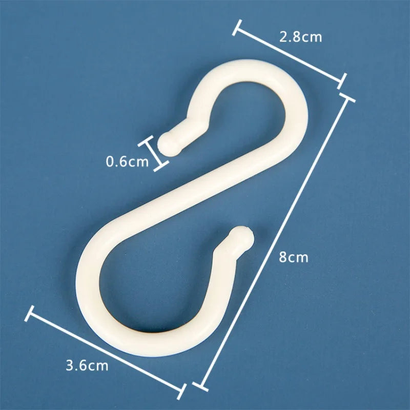 8pcs Plastic S-Shaped Hooks, Multi-Purpose Home Storage Hooks,S-Shaped Hooks,Suitable for Bathroom,Bedroom,Utility Hooks