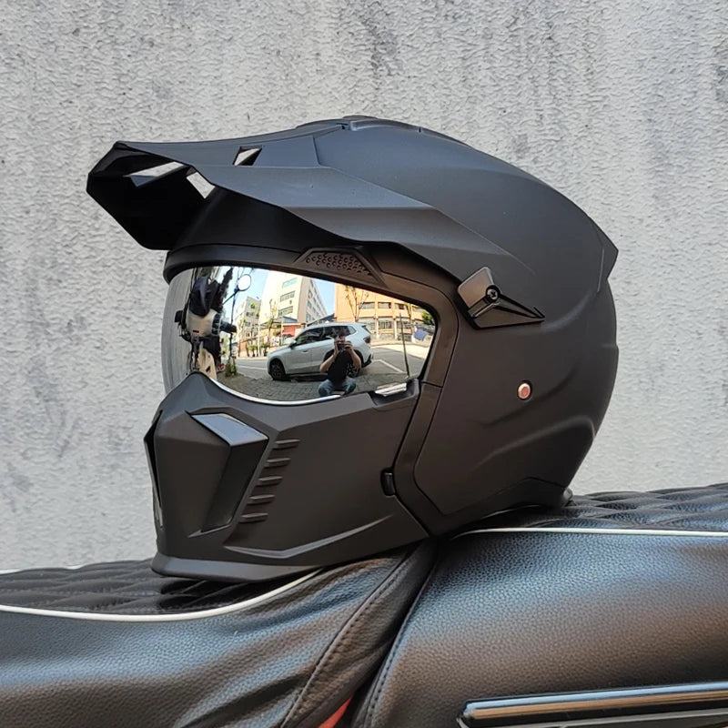 DOT  Certification ORZ Motorcycle Helmet Full Helmet ATV Downhill Motocross Capacete Men Detachable Chin Casco Moto For