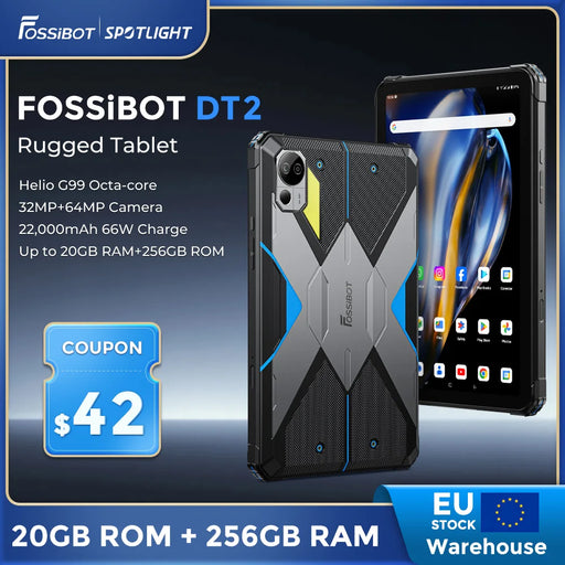 [World premiere]Fossibot DT2 Rugged Tablet pad 66W Android 13 Helio G99 20GB+256GB 10.4 "2K Display Tab Tablet PC Light 22000mAh