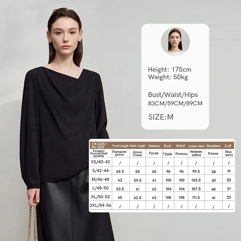 AMII 2026 Autumn Women Blouse Minimalism Solid Loose Simple Gentle Breeze Long-sleeve Office Lady Shirts Female Tops 12543062