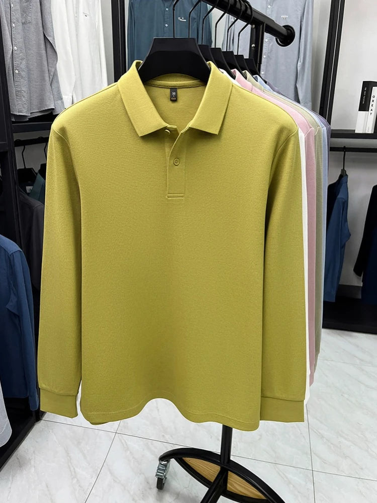 Premium Cotton Polo Shirt - Bright Yellow Green (17 Colors Available) | 260g Mercerized Pima Cotton | Classic Essential Style