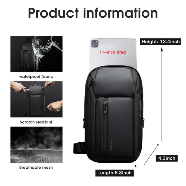 Bange New Oxford Fashion Waterproof Chest Bag Crossbody Bag Men's Models Men's Chest Bag Leisure Shoulder Satchel Large Capacity