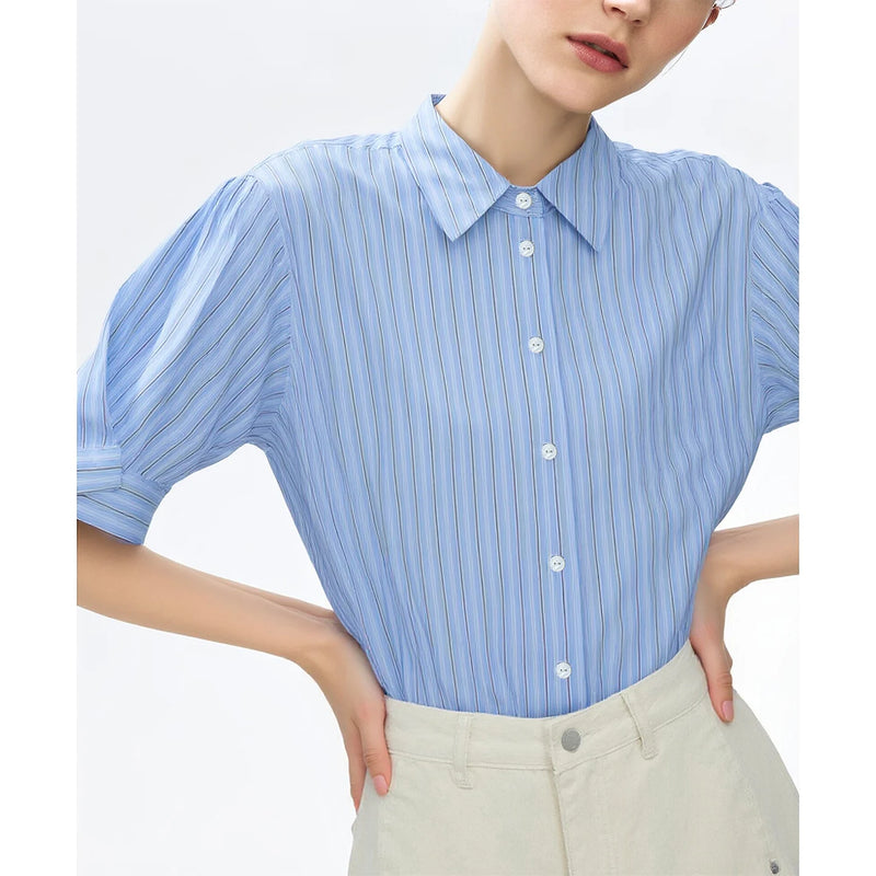 អាវ យឺត ឆ្នូត សម្រាប់ នារី Amii រដូវក្ដៅ ឆ្នាំ២០២៦ កអាវ ក ខ្លី ថ្មី សម្រាប់ រដូវក្ដៅ អាវ ខ្លី រលុង សម្រាប់ នារី 12642123