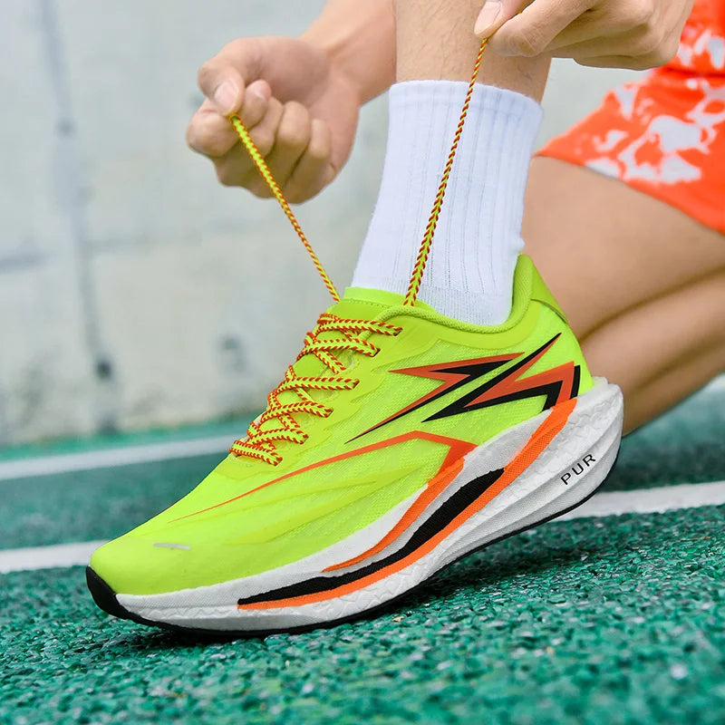 Men's mesh outdoor racing running shoes spring summer soft sole lightweight casual sneakers student breathable speed sports shoe