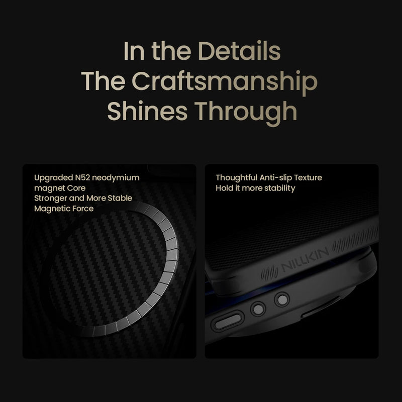 NILLKIN For Xiaomi 17 Ultra Magsafe Aramid Fiber Case With Transparent Lens Protection Magnetic Charging Cover For Mi 17 Ultra