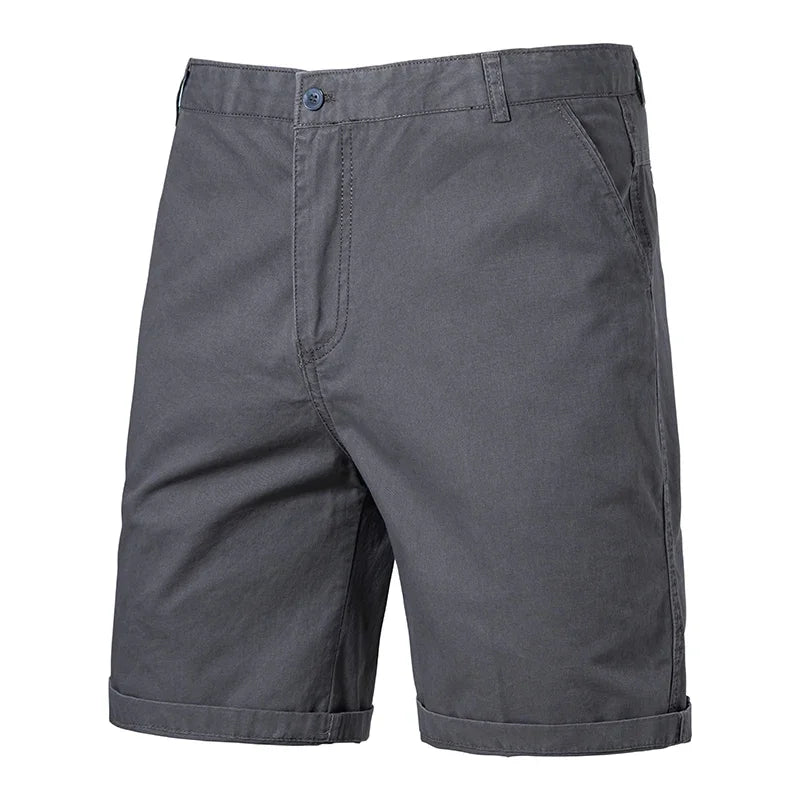 Breath Weave Male Knee Shorts Front Zip Closure Two Back Pockets Daily Office Semi Formal Casual Short Trousers