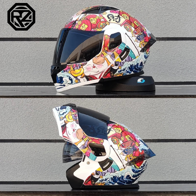 High Quality ORZ Motorcycle Full Face Helmet Four Seasons Motocross Racing Modular Flip Up Casco Moto Men Women Off Road Helmet