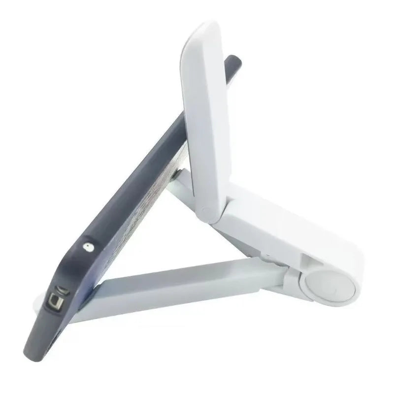 1pc Adjustable Folding Tablet Stand - PE Material, Non-slip Sticky Pad,  Portable Desktop Holder, Foldable & Compact Design.