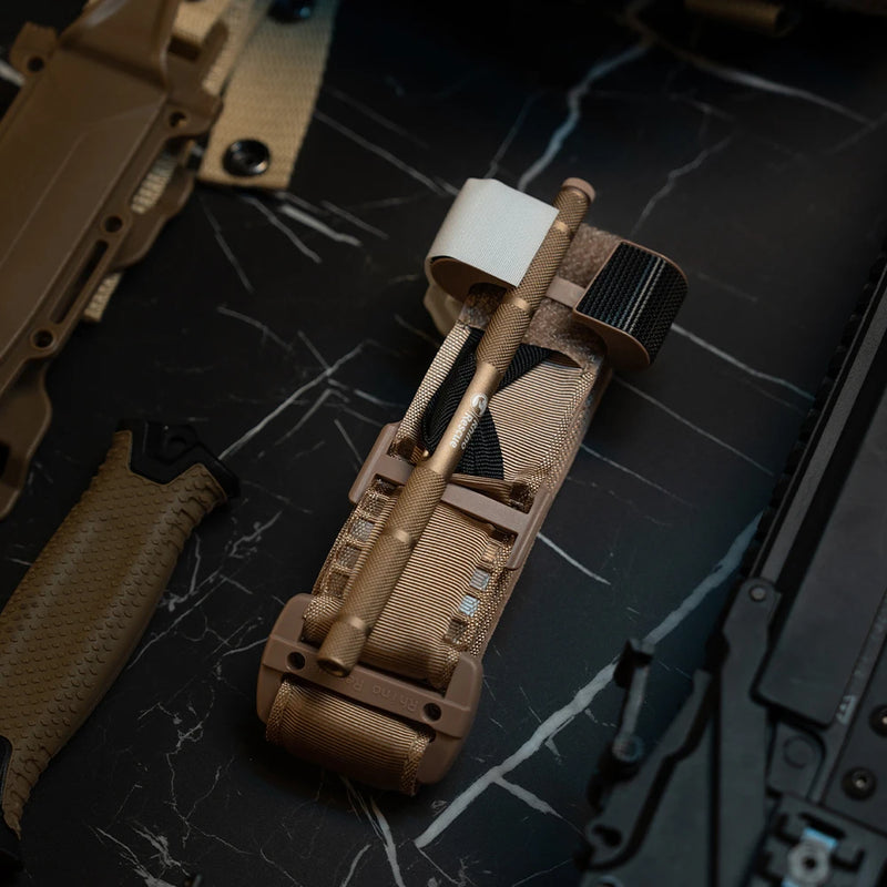RHINO RESCUE 3x95cm Tan Tourniquet, Khaki Color Windlass Style TQT, Emergency Hemostatic Device for Tactical IFAK