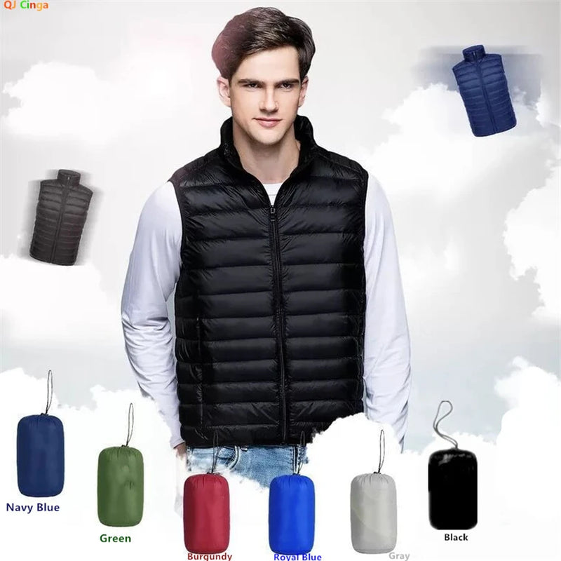 Green Mens Light/Thin Sleeveless Vest Jacket,Stand Up Collar Zipper Switch Waistcoat,Asian Size,Wine Red Gray Royal Blue Black