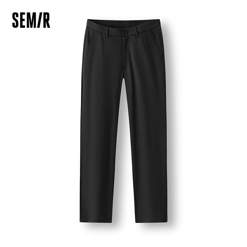 Semir Men Pants Solid 2026 Straight Elastic Waist Commuter Urban Casual Everyday Style Soft Comfortable Daily Wear Trendy